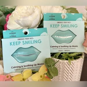 🆕🩵 EMBRACE YOUR FACE “KEEP SMILING” CALMING & SOOTHING LIP MASKS. 2 PACKS.